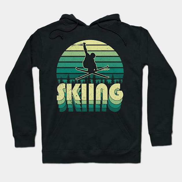 Skiing 3d retro design Hoodie by NeedsFulfilled